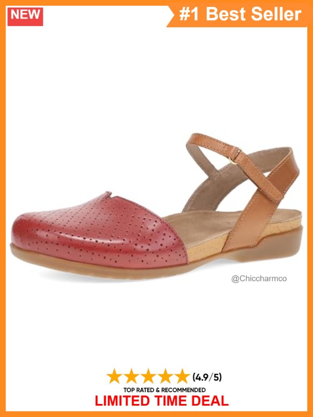 Dansko Women's Rowan Leather Sandals Closed Toe Adjustable Comfort